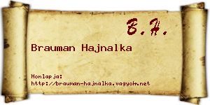 Brauman Hajnalka névjegykártya